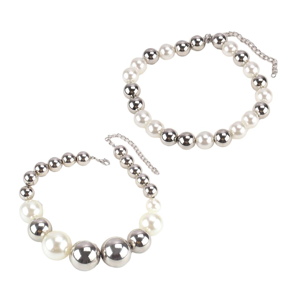 Fashion Collar Necklace Vintage Elegant Pearl Beads Ball Choker Necklace Temperament Clavicle Chain Birthday Giift
