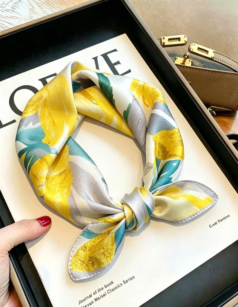 [111 mulberry silk] Bonas women's silk small square scarf silk scarf 11 new autumn and winter gift mother small scarf