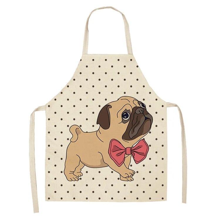 Cartoon Aprons Ladies Kitchen Tools Cooking Accessories Creative Linen Aprons Household Supplies Animal Dog Aprons
