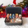 Mini Nativity Scene Figurine In Tin Box Portable Pocket Birth of Jesus Ornament Christmas Holy Family Jesus Sheep Statue Home Desk Shelf Office