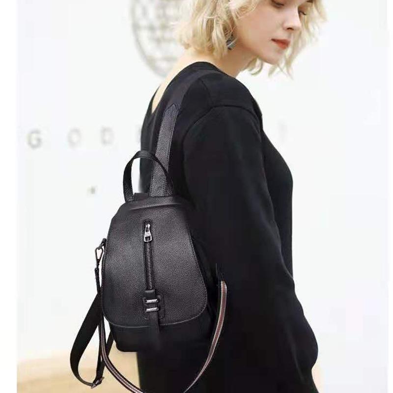 Women'S Leather Backpack First Layer Cowhide Fashion Backpack Casual Versatile Shoulder Bag Broadband 8058