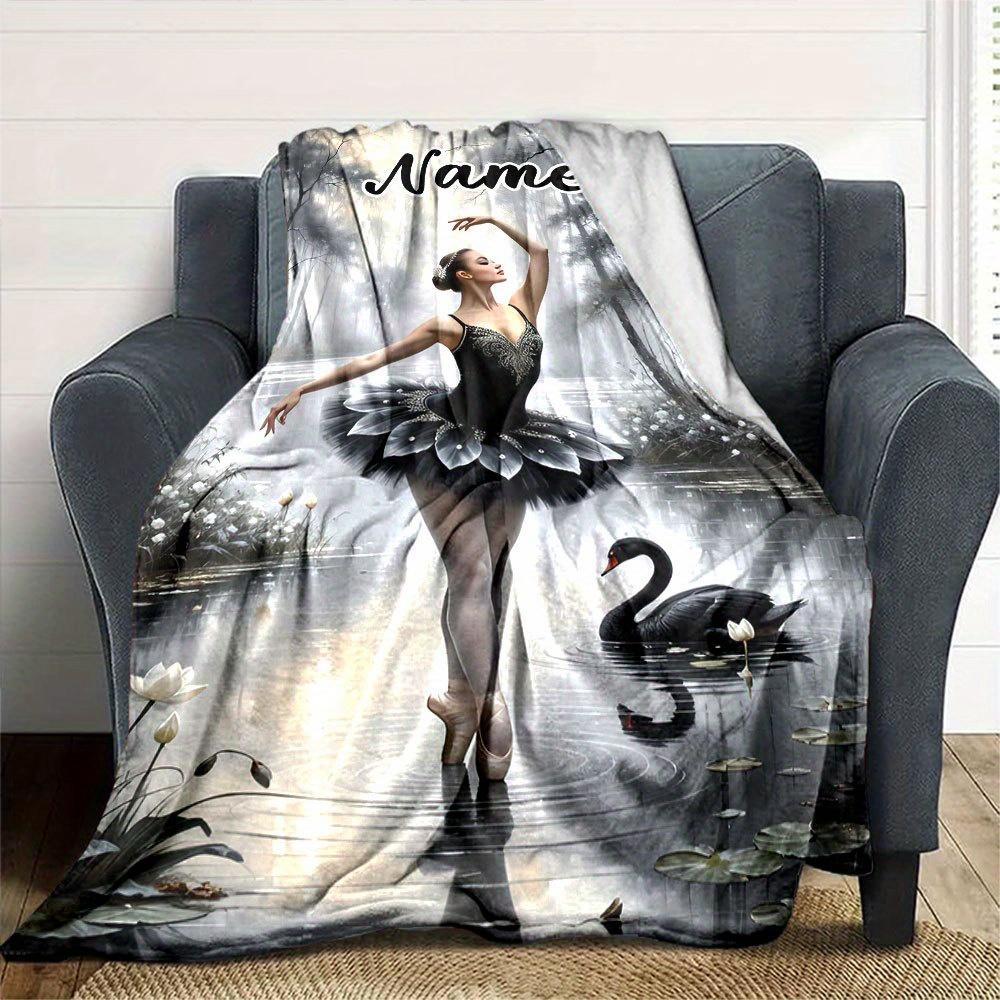 Swan Lake Ballet Dance Forest Scene Home Decorative Throw Blanket Gift For Adults T3