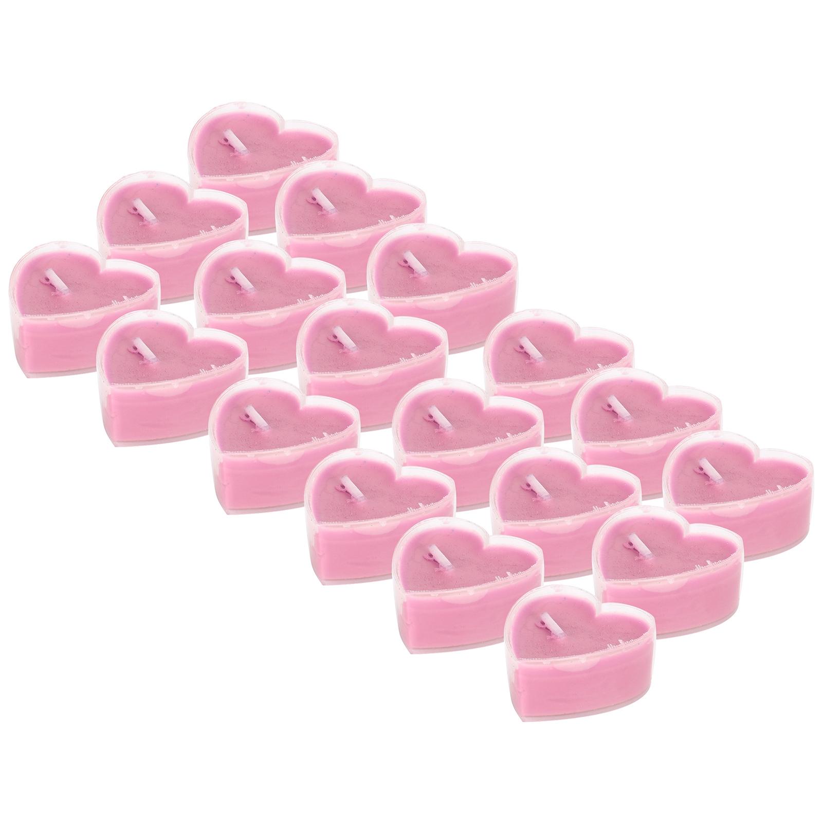 

18Pcs Heart Shaped Candle Mini Romantic Dinner Candlelight Decorations OrnamentsPink