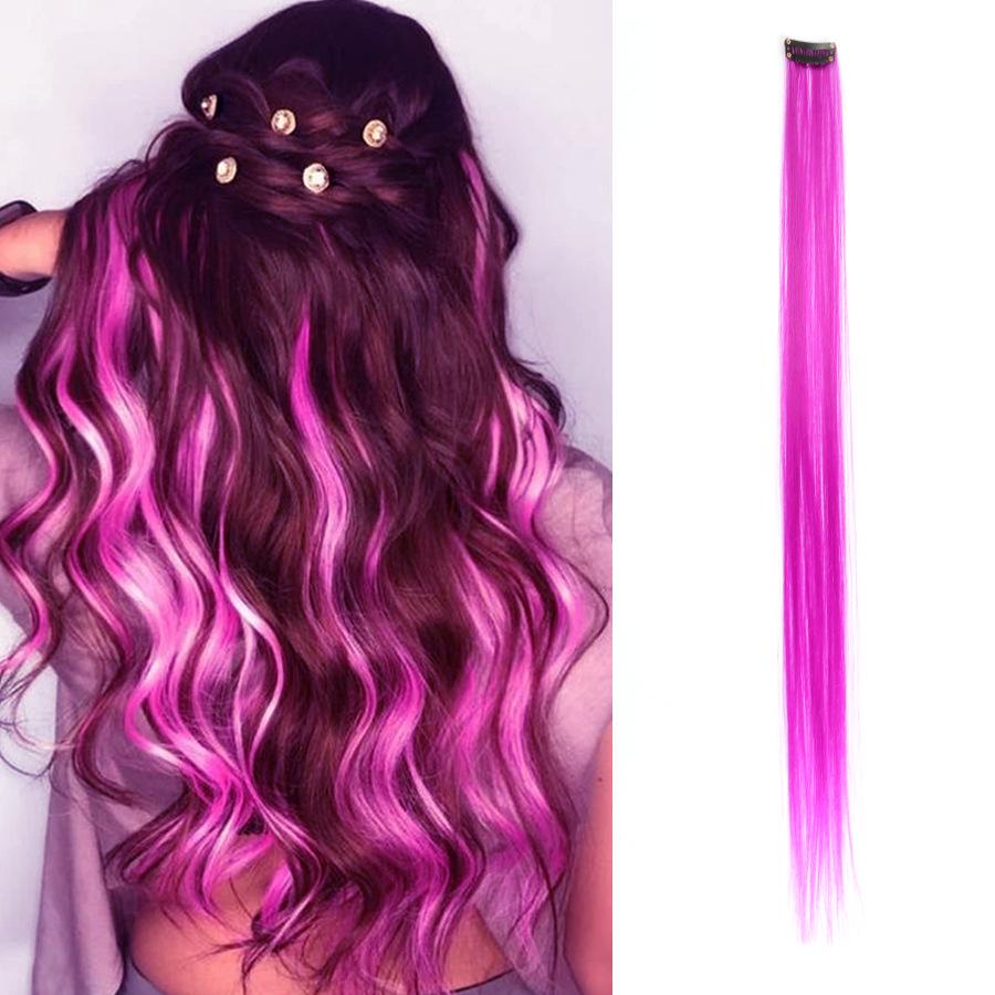 Colorful Invisible Clip-In Hair Extension: High-Temperature Silk for Highlighted Straight Hair