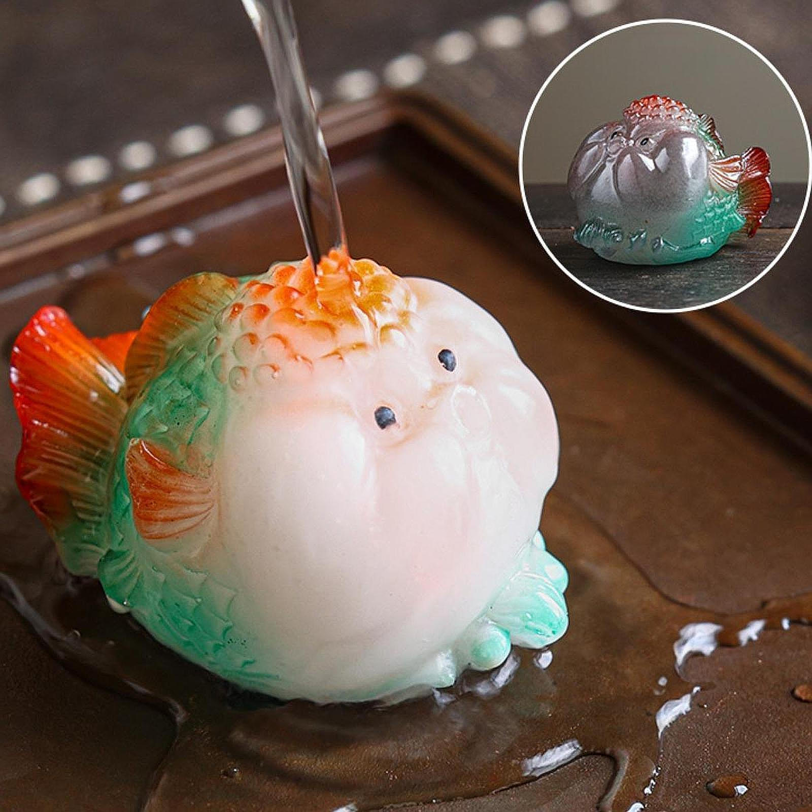 

Statue Resin Tea Decor Gift for Lovers Sculpture Desk Ornament Cabinet Indoor Office Bedroom зелёный