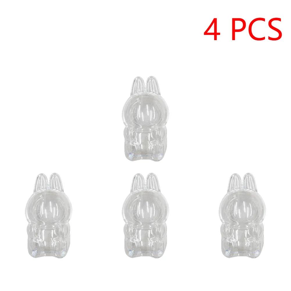 Transparent Macaron Doll Case For Labubu - Popmart Bubble Mart Storage Box, Dustproof Cover for Elf, Christmas New Year Gift