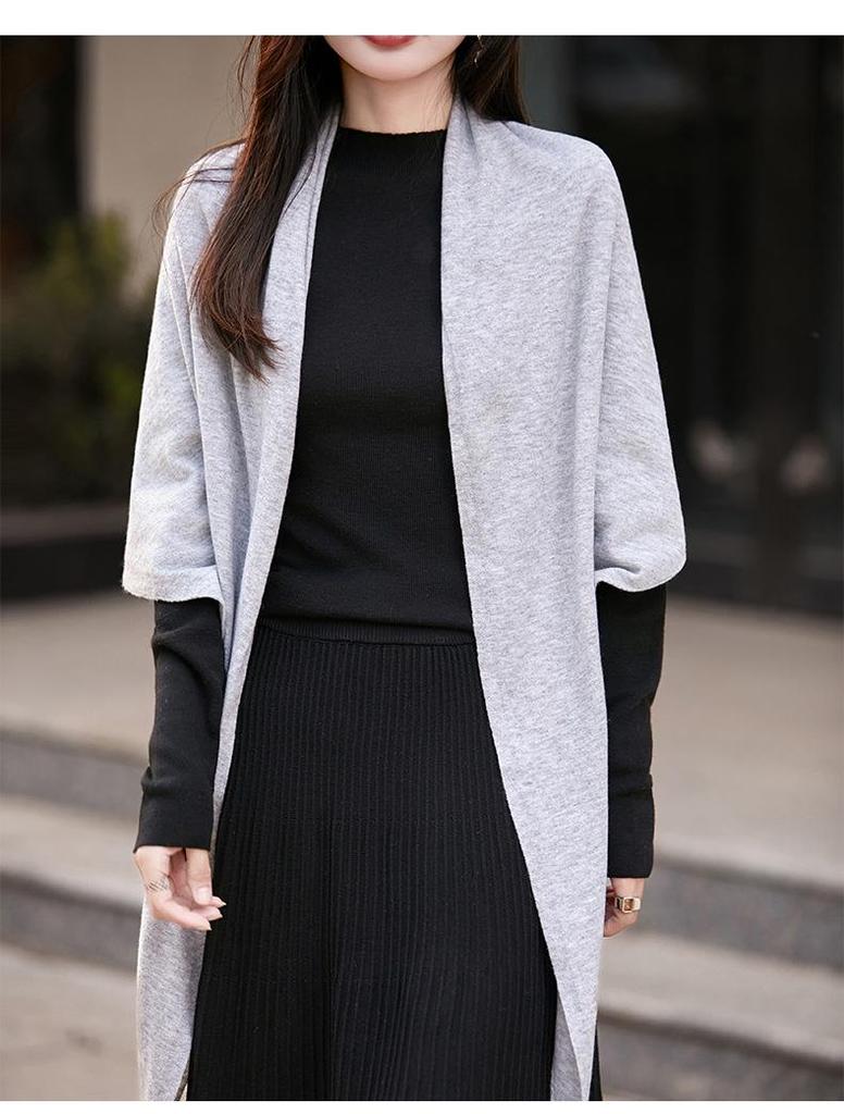 Elegant Knit Scarf Sweater: Women's Korean Style Warm Triangle Shawl for Autumn/Winter