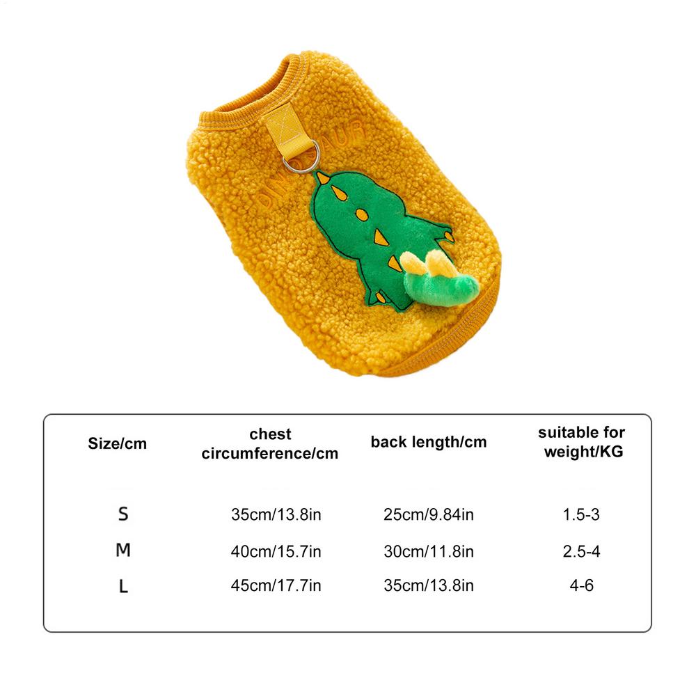 

Плюшевое пальто-пуловер для собаки, теплое пальто для собаки с кольцом для шлейки, без рукавов, одежда для питомцев для холодной погоды, уютный снежный жилет для маленьких собак и кошек L жёлтый