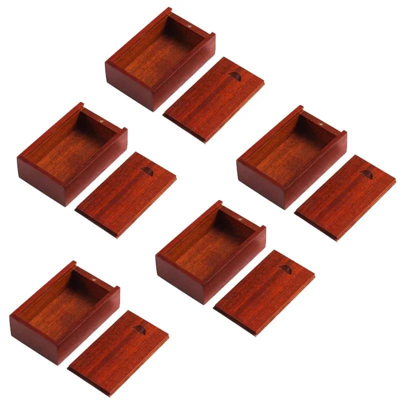 

5PCS Solid Natural Wood Unfinished Storage Box With Sliding Top For Necklace Ring Gift Box USB Decorative Gift Wooden Case Box Blank