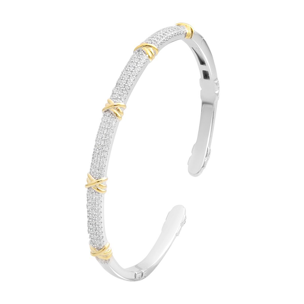 

Silver bracelet with cubic zirconia, product weight 12.9 g (2182962) 18cm білий
