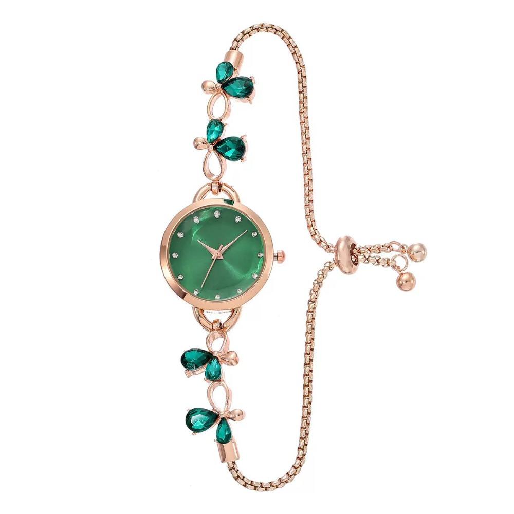 Adjustable Bracelet Watch Alloy Quartz Watch Elegant Chain Watch  for Women Girls