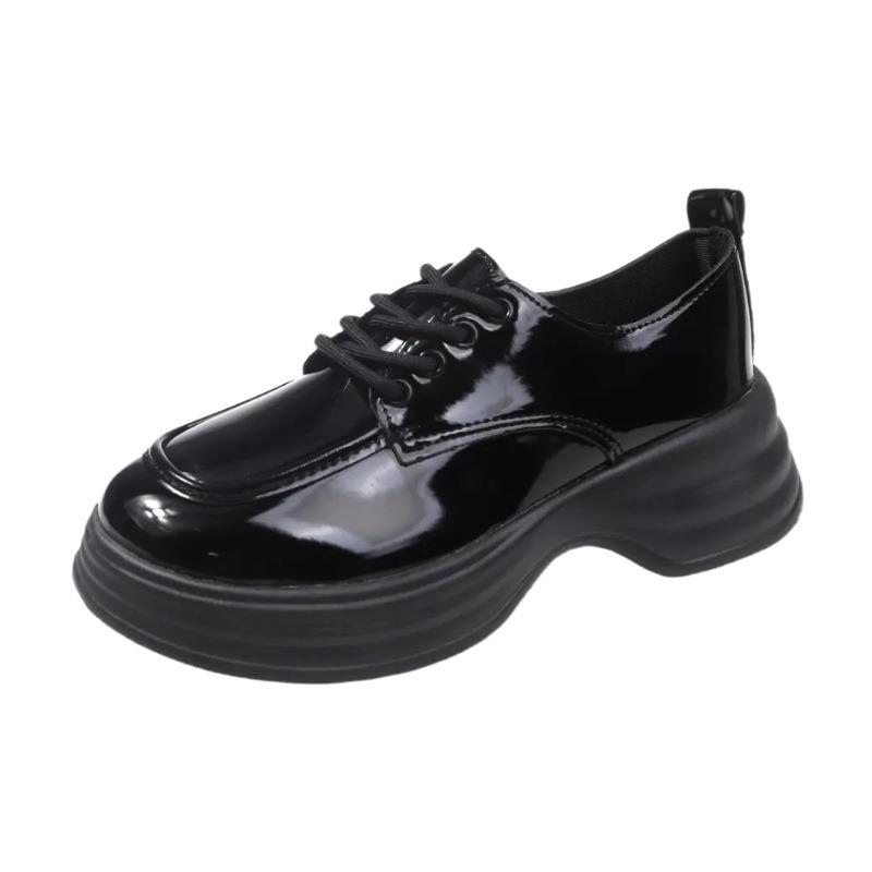 Lace-up Leather Shoes, Women's Loafers, New Versatile and Gentle Thick-soled Height-increasing Shoes