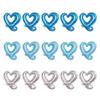 [Balloon Shop] Set of 15 Large Heart Aluminum Balloons Open Heart Light Blue Blue Boys Girls Cute Stylish Surprise (Light Blue)
