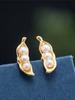925 Sterling copper Pea Earrings Fashion Chinese Style Natural Zircon 3mm Women Gifts Simple Simple Delicate Zircon Wholesales