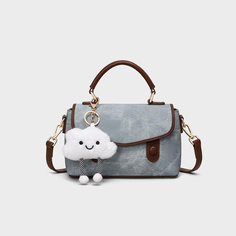 Women'S Bag, Shoulder Bag, Cambridge Bag, High-End Sense And Versatile Denim Blue Crossbody Bag