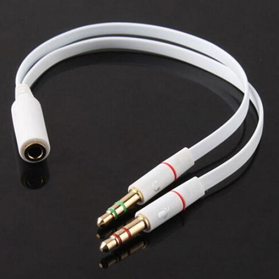 3.5mm AUX Audio Mic kabel splittera słuchawki adapter do słuchawek żeński na 2 męskie
