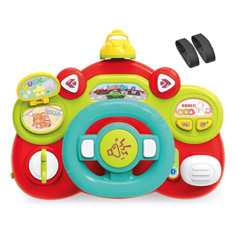 

Simulation Car Driving Model Steering Wheel Vocal Toy Hand Eye Coordination Educational Toy Baby Music Toy червоний