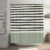 Modern Black And White Stripe Shower Curtain Abstract Minimalist Bathroom Decor Waterproof Liner Set Washable Fabric