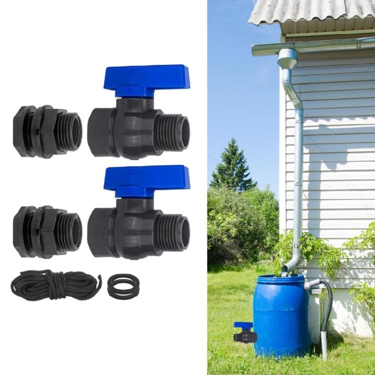 Plastic Water Collector Faucet for Bucket Pond Aquariums Including Mounting Hardware and Sealing Accessories