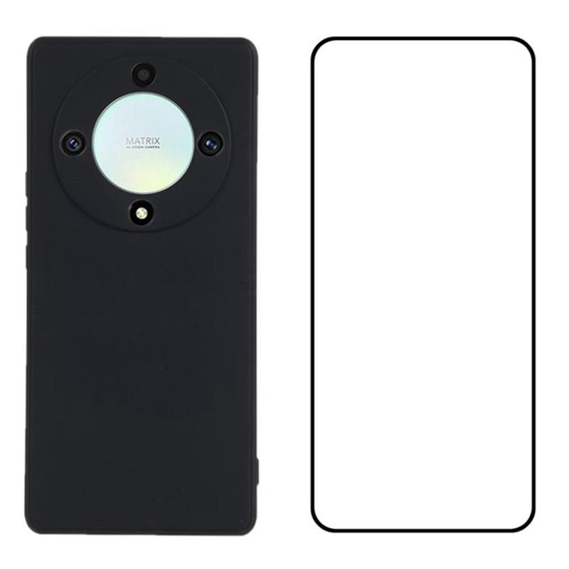 

Чехол для Honor X9b 5G/Magic6 Lite 5G, ТПУ чехол для телефона с защитной пленкой Black