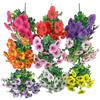 Artificial Pansy Violet Flowers Fake Hanging Morning Glory Garland Lifelike Silk Plants for Home Wedding Party Decor