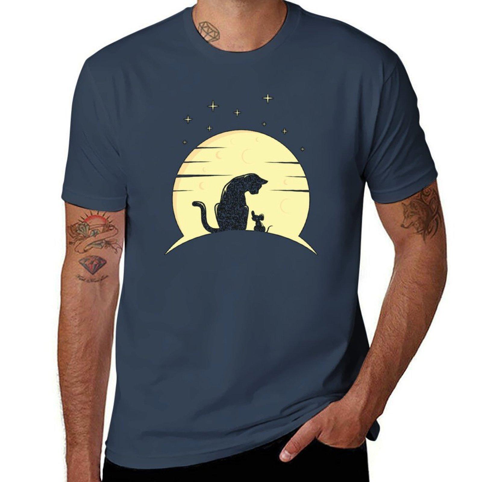 Cat And Mouse Silhouettes And Cheese Moon TShirt Unisex t shirt luxury Unisex t shirts for Unisex TShirt S