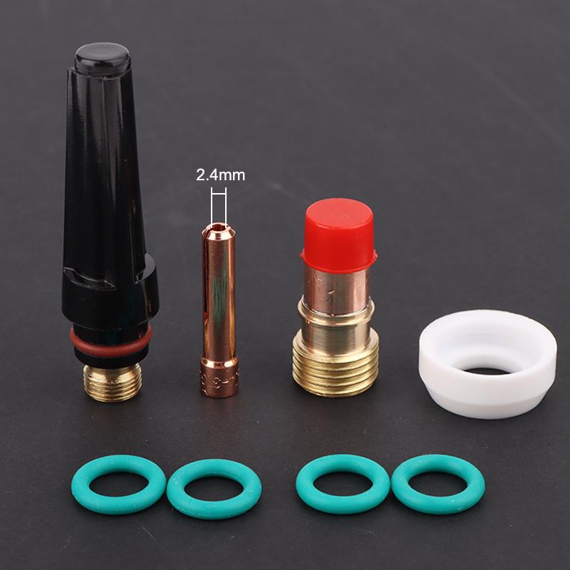 10Pcs Tig Welding Torch Set Pyrex Glass Cup Kit Welding Nozzles Kit For Wp-17/18/26 Welding Torch Accessories Soldering Supplies