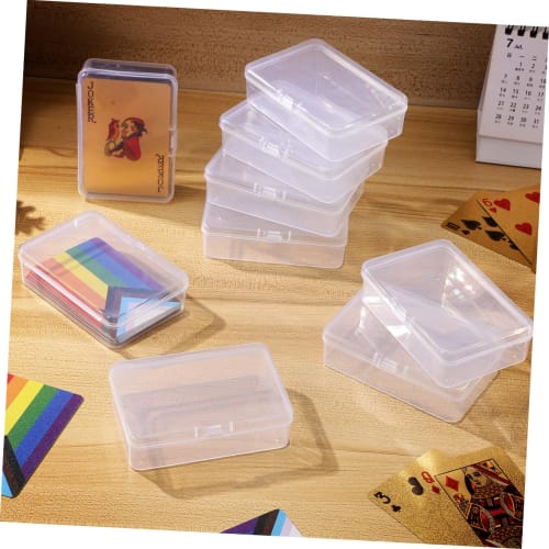 LEDMOMO 12-Piece Box, High Clear Plastic Box Holder, Clear Tarot Bag, Playing Multi-Sized Small Shipping Box, Organizer, Card Case, Pile Crate, Bundle