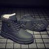 Men's All-match Geniune Leather Outdoor Ankle Boots Winter Warm Soft Plush Lining Snow Boots
