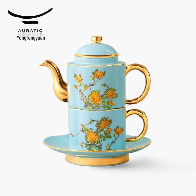 Auratic Lady Porcelain Tea Set - West Lake Blue (4 Pieces)