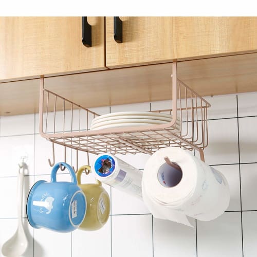 Hanging Shelf, Under-Cabinet Storage Rack, Kitchen Storage Rack, Stackable, 10kg Load Capacity, For Kitchen and Bathroom Use