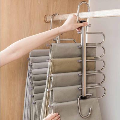 1 STK 5-lagiger multifunktionaler magischer Hosenbügel, platzsparender Kleiderbügel für den Kleiderschrank, Organizer-Haken für den Heimgebrauch
