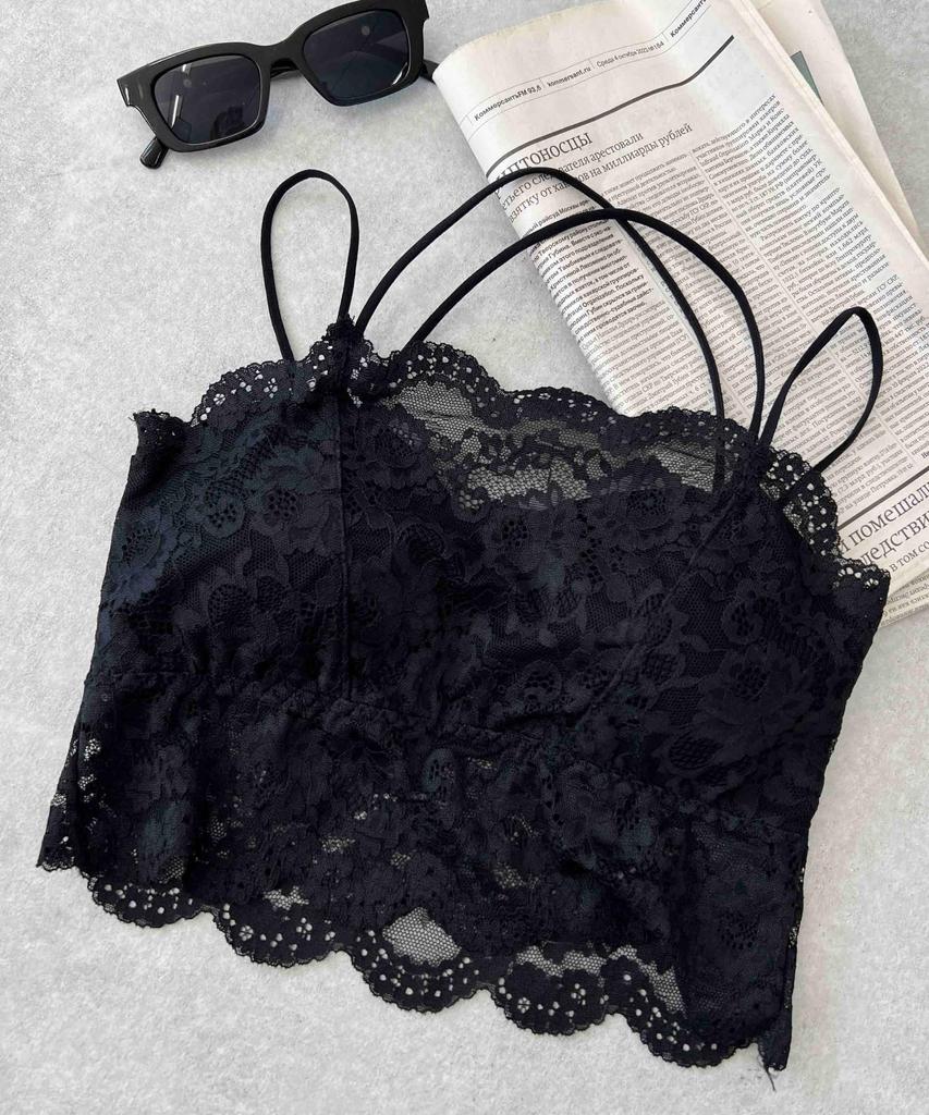 WEGO PHILLY Lace Size Black Camisole, Girly, Women's, F,