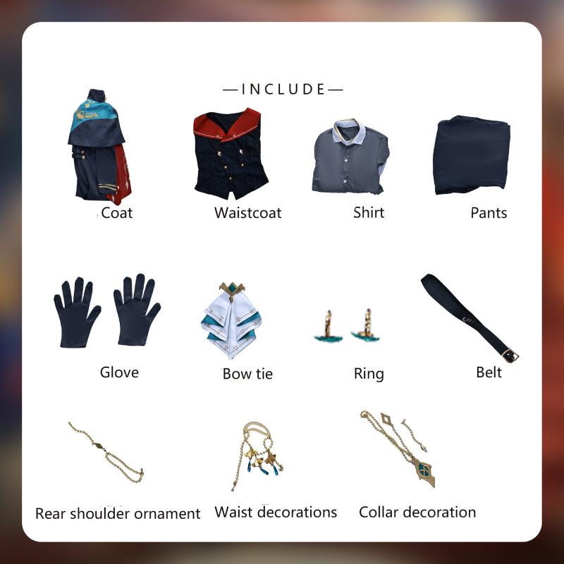 Genshin Impact Alhaitham Kaveh Cosplay Costume With Accessories For Game Role Play