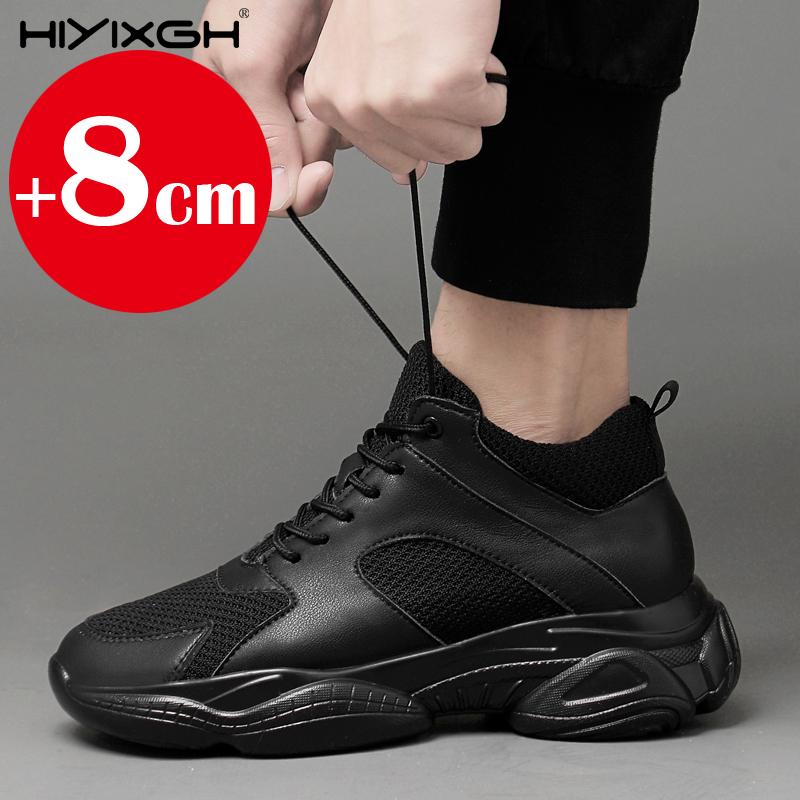 Luxury mens elevator shoes height increase 6cm 8CM heighten increasing sports sneakers elevate taller lift mesh shoes for man