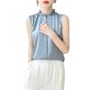 Silky Lotus Leaf Lace Collar Sleeveless Top for Women - Spring/Summer Fashion Layering Essential
