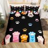 Dog Paw Print Duvet Cover Set Puppy Bedding Set Cute Animal Cartoon Pattern Quilt Cover