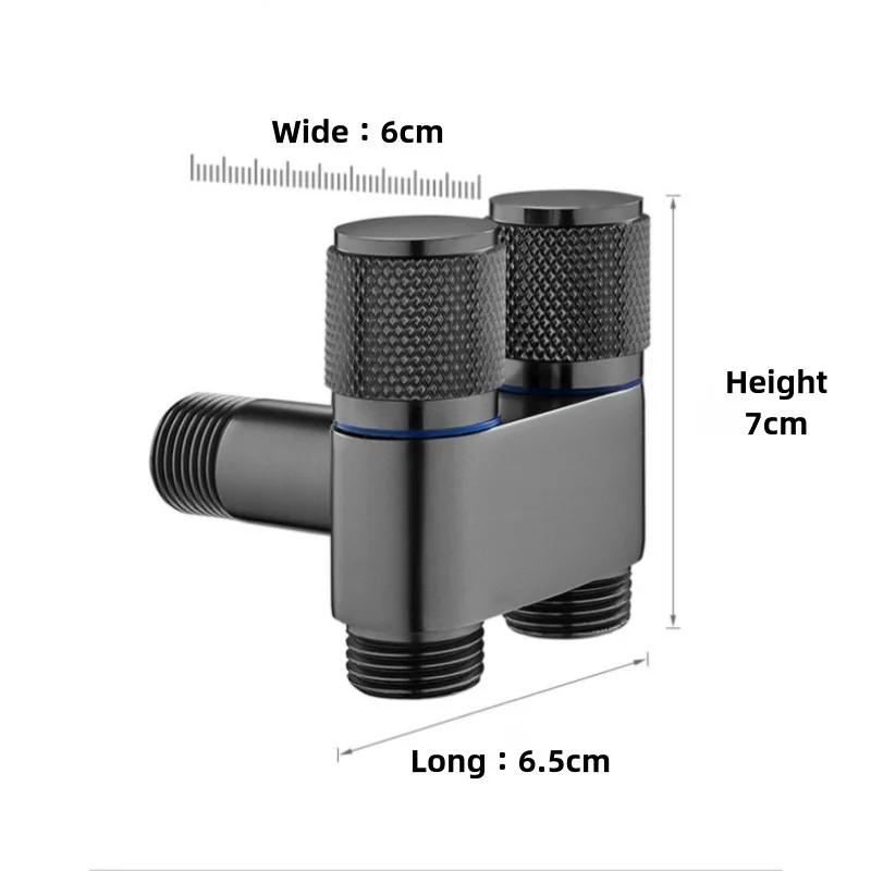 G1/2 1 In Two Out Double Control Washing Machine Faucet Toilet Triangle Valve Kitchen badSink Bathroom Basin Faucet Accessories