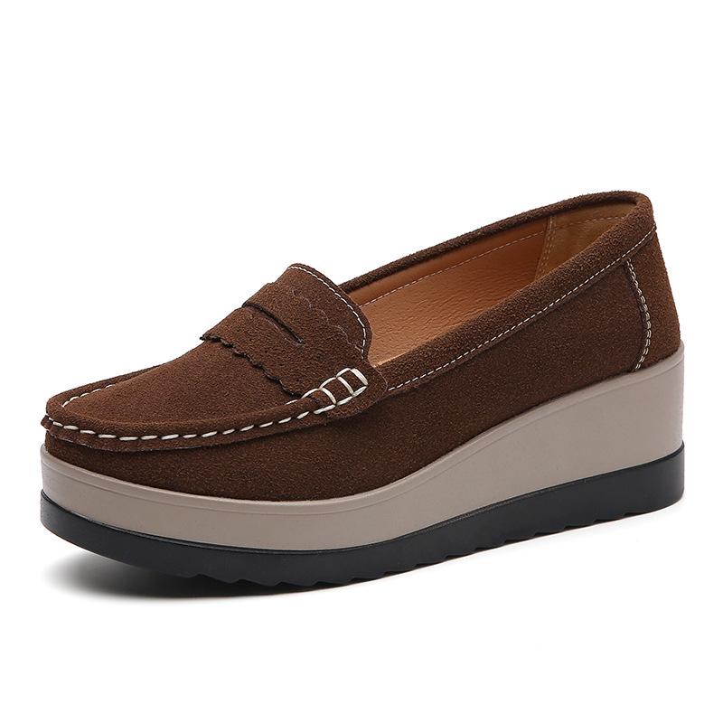 Frühling/Herbst Damen Slipper Plateauschuhe: Größen 35-43, Übergröße, Lässige Mama-Schuhe mit dicker Sohle