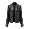 New Rivet Fashion Stand Collar Leather Coat Women's Solid Color Casual Jacket Women's Spring and Autumn Coat Women's Clothing