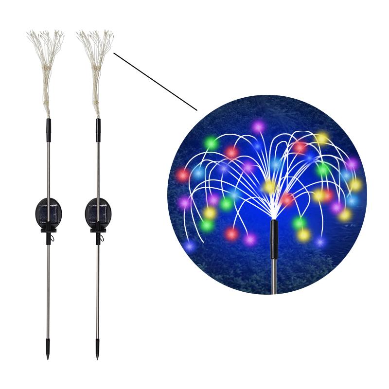 Solar-powered Garden Lights Landscape Yard Decoration Ground-mounted Lamp Flamingo Firework Sunflowers Roses Fireflies Jellyfish