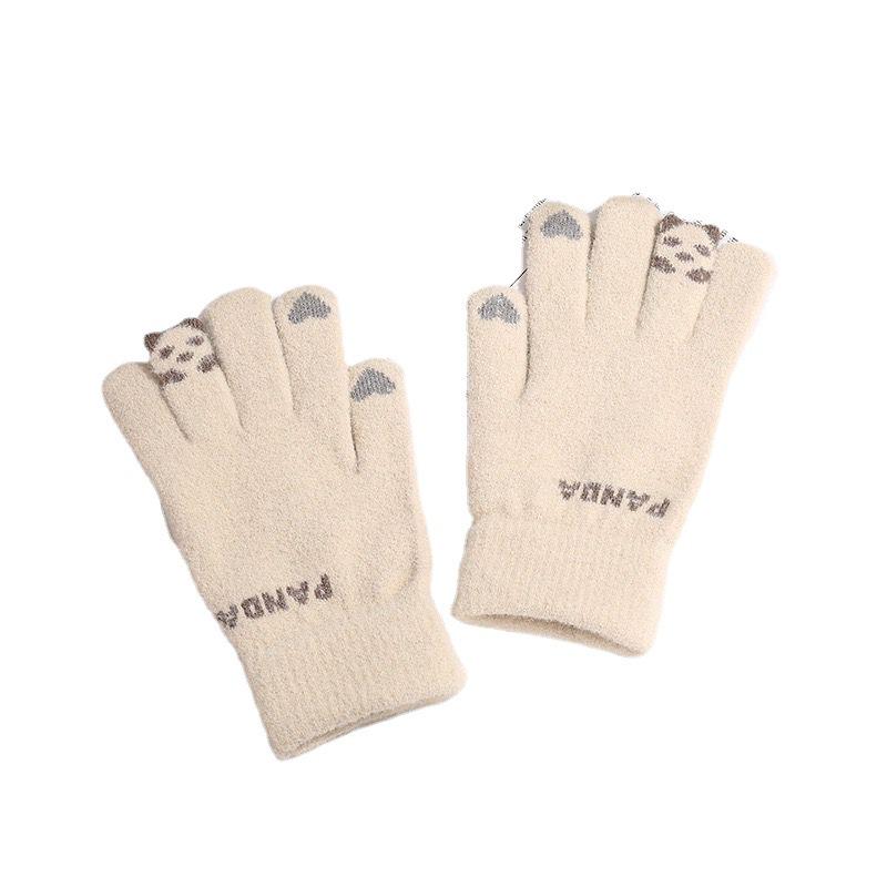 Korean Style Winter Touchscreen Knitted Gloves - Cute, Warm, Cold-Proof for Female Students & Cycling