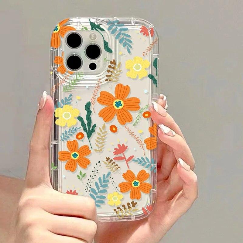 Beautiful Flower Phone Case For iPhone 13 Cases iPhone 11 14 13 Pro Max XR 12 Pro XS Max 7 8 14 Plus SE2 SE3 X Shockproof Cover