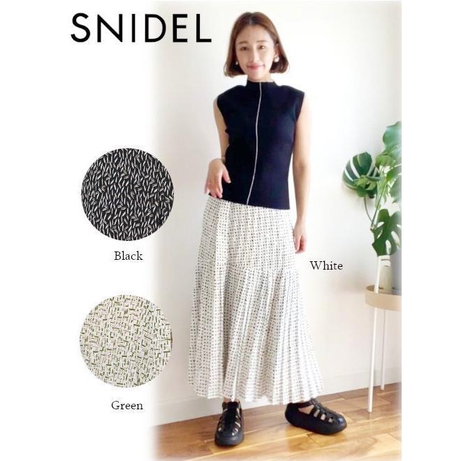 Snidel / Snidel Printed Pleated Skirt 22 Spring/Summer SWFS221195 Long Maxi Skirt Women s snidel
