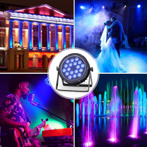 U`King 18x10W Waterproof Stage Lights, LED Par Lights, Stage Lighting/Disco Lights, IP65, DMX512 RGBW, High Brightness, 4-in-1, 105cm Waterproof Power