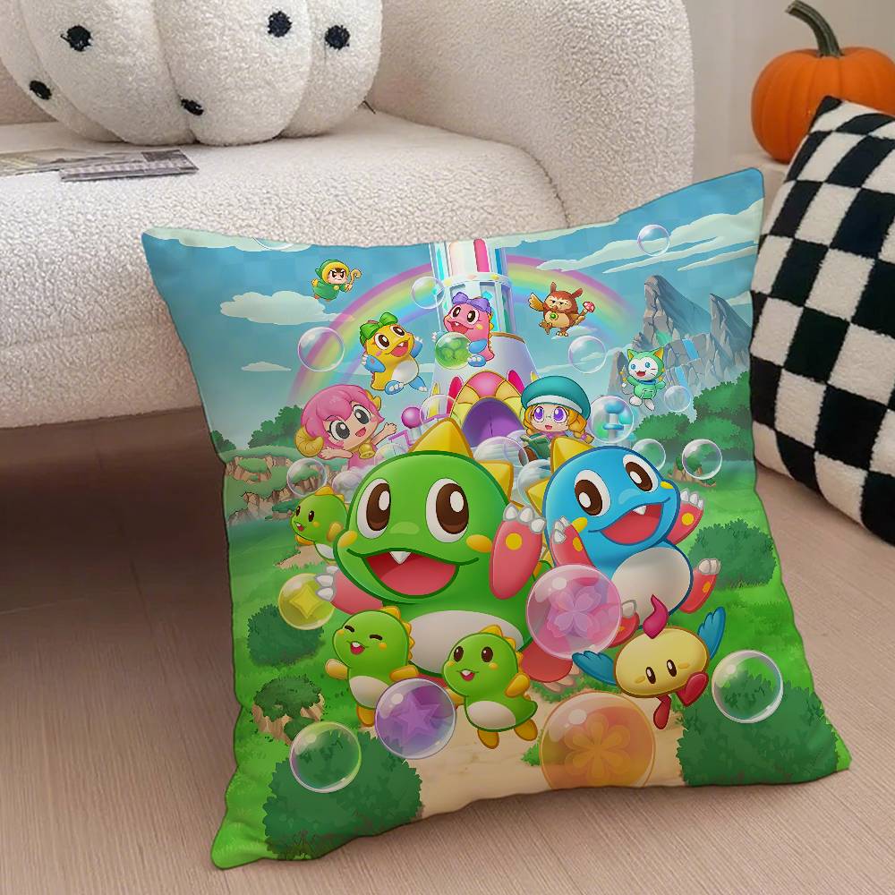 Puzzle Game B-Bubbles Bobble Pillow Case Anti-dustmite Pillowcase Invisible Zipper Silky Short Plush Sofa Cushion Cover