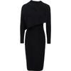 VEROMODA Women's Lamb Wool & Silk Blend Detachable Shawl Knit Dress