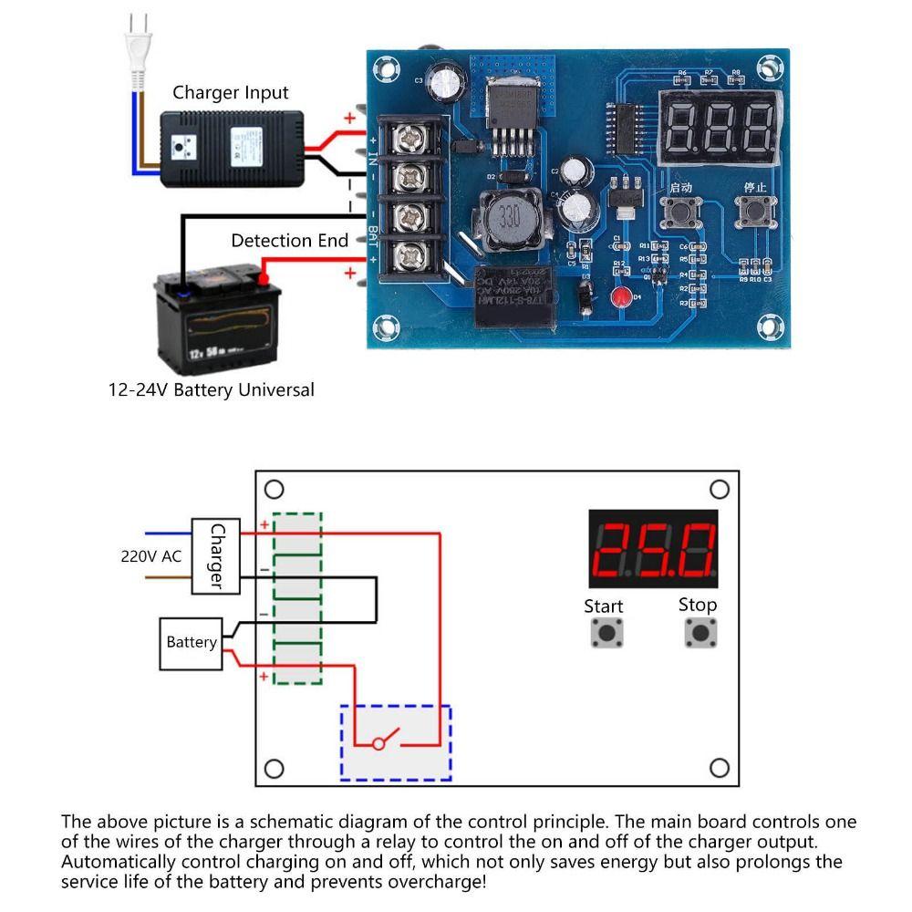 for 12-24V Battery Battery Charging Protection Board LED Battery Control Module  Power Control