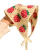 Headscarf French Retro Style Embroidery Flower Pattern Headband Hollow Design Breathable Elastic Hair Accessory