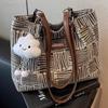 2025 Women's Autumn/Winter Versatile Canvas Tote Bag - High-End, Large Capacity, Single Shoulder Design